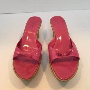 Charles David pink patent leather wedges